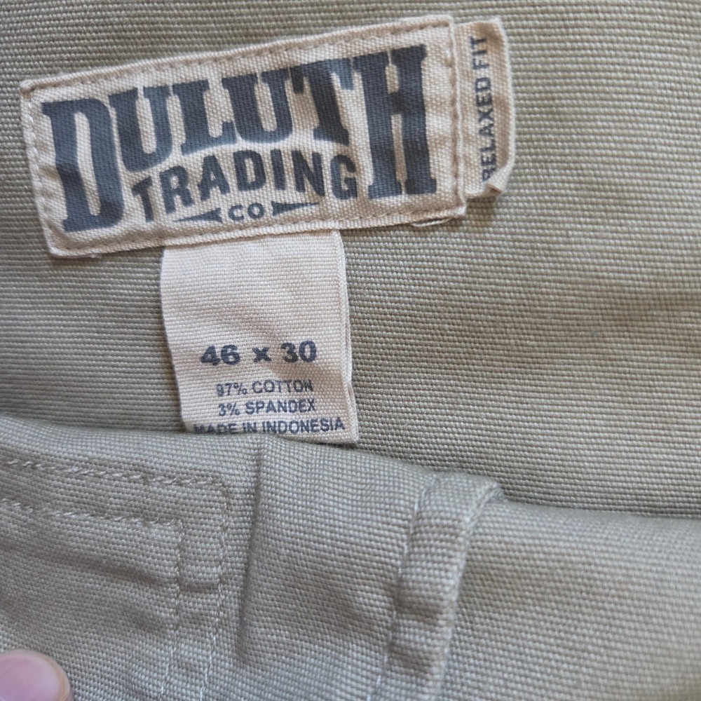 Duluth Trading Co Flex Fire Hose Relaxed Fit Pants Mens 46 x 2g Canvas Tan Khaki - Picture 3 of 8